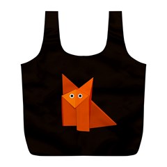 Dark Cute Origami Fox Reusable Bag (l) by CreaturesStore