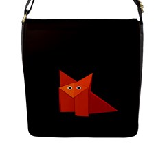 Dark Cute Origami Fox Flap Closure Messenger Bag (large) by CreaturesStore