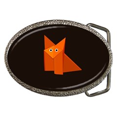 Cute Origami Fox Belt Buckle (oval) by CreaturesStore