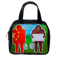 2 Yeh Ren,text & Flag In Forest  Classic Handbag (one Side) by creationtruth