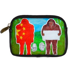 2 Yeh Ren,text & Flag In Forest  Digital Camera Leather Case