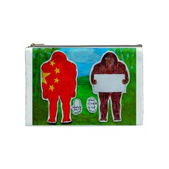 2 Yeh Ren,text & Flag In Forest  Cosmetic Bag (medium)