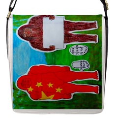 2 Yeh Ren,text & Flag In Forest  Flap Closure Messenger Bag (small) by creationtruth