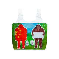 2 Yeh Ren,text & Flag In Forest  Reusable Bag (s) by creationtruth