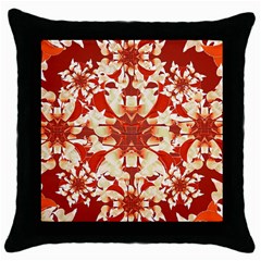 Digital Decorative Ornament Artwork Black Throw Pillow Case by dflcprints