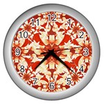 Digital Decorative Ornament Artwork Wall Clock (Silver) Front