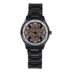 Luxury Ornament Refined Artwork Sport Metal Watch (black)