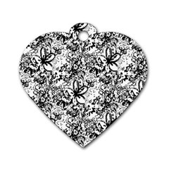  Flower Lace Dog Tag Heart (two Sided)