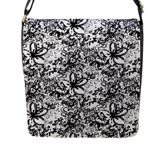  Flower Lace Flap Closure Messenger Bag (large)