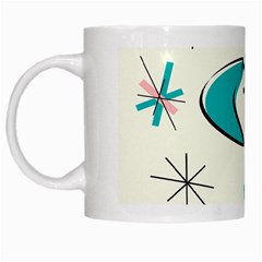 Atomic Era Inspired White Mug