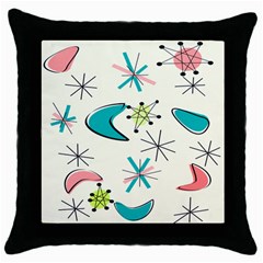 Atomic Era Inspired Throw Pillow Case (black) by GailGabel