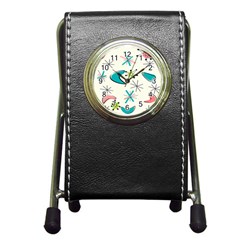 Atomic Era Inspired Pen Holder Desk Clock