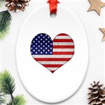 Grunge Heart Shape G8 Flags Oval Ornament Front