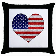 Grunge Heart Shape G8 Flags Black Throw Pillow Case