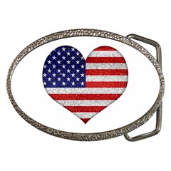 Grunge Heart Shape G8 Flags Belt Buckle (oval) by dflcprints