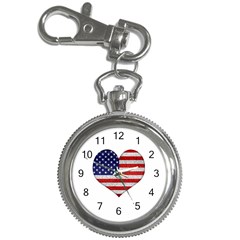 Grunge Heart Shape G8 Flags Key Chain Watch by dflcprints