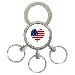 Grunge Heart Shape G8 Flags 3-ring Key Chain by dflcprints