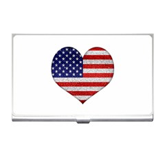 Grunge Heart Shape G8 Flags Business Card Holder