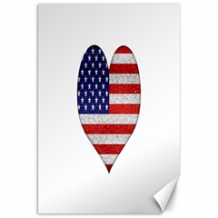 Grunge Heart Shape G8 Flags Canvas 20  X 30  (unframed) by dflcprints