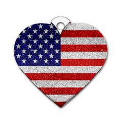 Grunge Heart Shape G8 Flags Dog Tag Heart (two Sided) by dflcprints