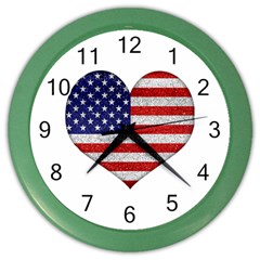 Grunge Heart Shape G8 Flags Wall Clock (color) by dflcprints