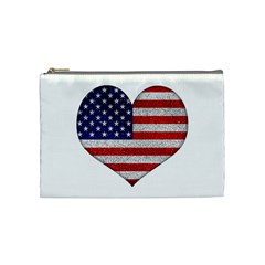 Grunge Heart Shape G8 Flags Cosmetic Bag (medium) by dflcprints