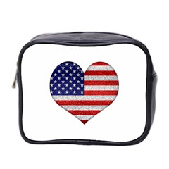 Grunge Heart Shape G8 Flags Mini Travel Toiletry Bag (two Sides) by dflcprints