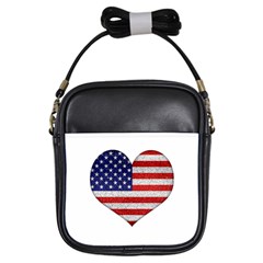 Grunge Heart Shape G8 Flags Girl s Sling Bag