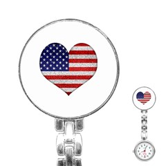 Grunge Heart Shape G8 Flags Stainless Steel Nurses Watch by dflcprints