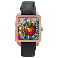 Art Therapy Rose Gold Leather Watch  by StuffOrSomething