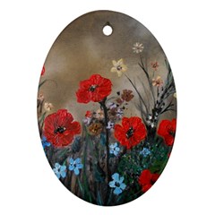 Poppy Garden Oval Ornament by rokinronda