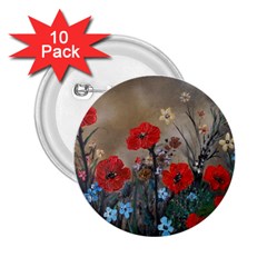 Poppy Garden 2 25  Button (10 Pack) by rokinronda