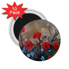 Poppy Garden 2 25  Button Magnet (10 Pack) by rokinronda