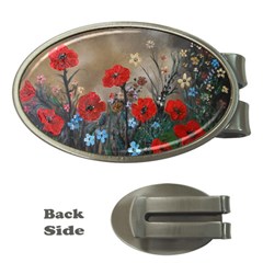 Poppy Garden Money Clip (oval)