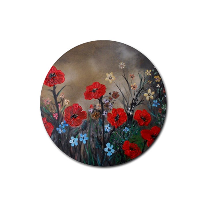 Poppy Garden Drink Coasters 4 Pack (Round)