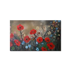 Poppy Garden Sticker (rectangle) by rokinronda