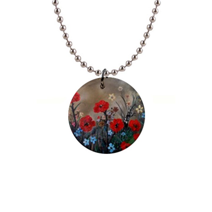 Poppy Garden Button Necklace