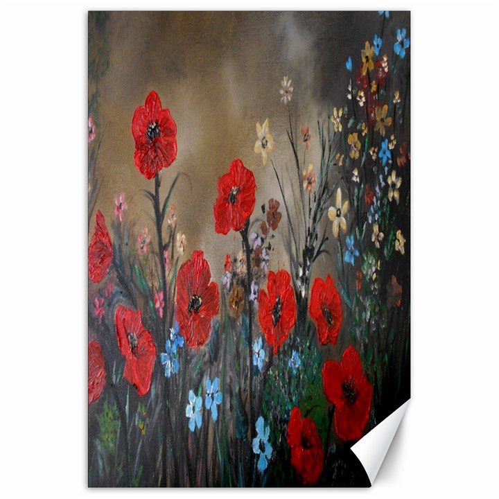 Poppy Garden Canvas 20  x 30  (Unframed)