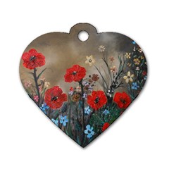 Poppy Garden Dog Tag Heart (one Sided) 