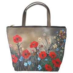 Poppy Garden Bucket Handbag by rokinronda