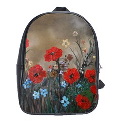 Poppy Garden School Bag (large) by rokinronda