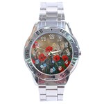 Poppy Garden Stainless Steel Watch Front