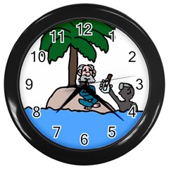 Desert Island Humor Wall Clock (black)