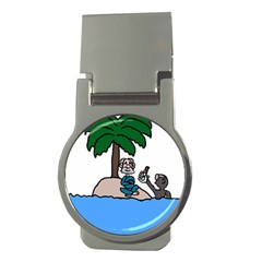 Desert Island Humor Money Clip (round)