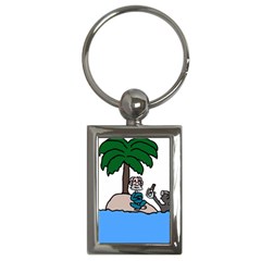 Desert Island Humor Key Chain (rectangle)