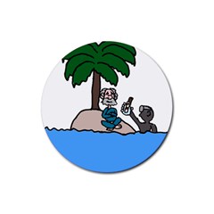 Desert Island Humor Drink Coaster (round) by EricsDesignz