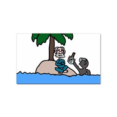 Desert Island Humor Sticker (rectangle) by EricsDesignz