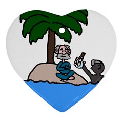 Desert Island Humor Heart Ornament (two Sides)