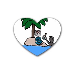 Desert Island Humor Drink Coasters 4 Pack (heart) 