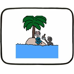 Desert Island Humor Mini Fleece Blanket (two Sided) by EricsDesignz